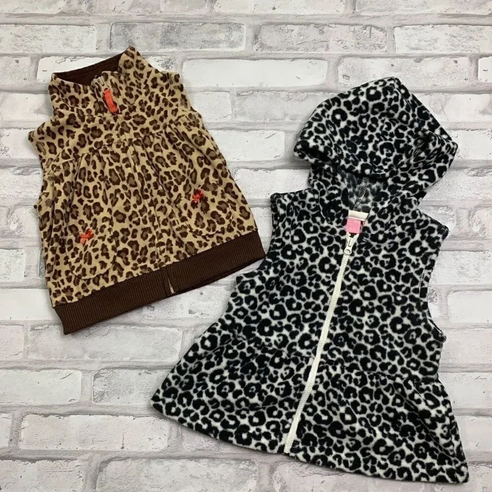 2 Cheetah Print Vest size 6-9 months